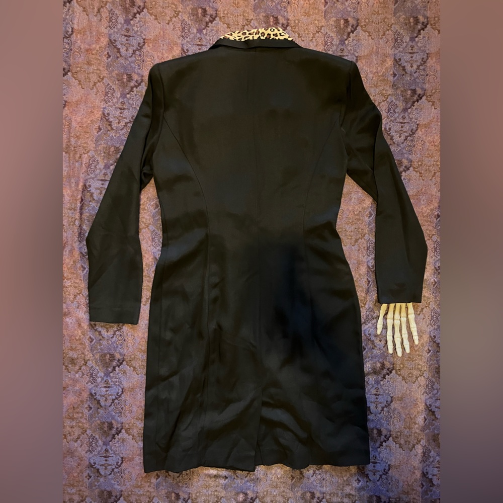 ๐ SOLD ๐ Vintage Sassy Black Leopard Blazer Dress by Danny & Nicole ~ Size 8P - Picture 9 of 11